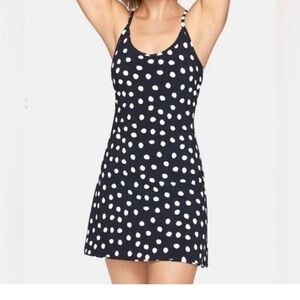 Outdoor Voices The Exercise Dress in Black Polka Dot Sz M
